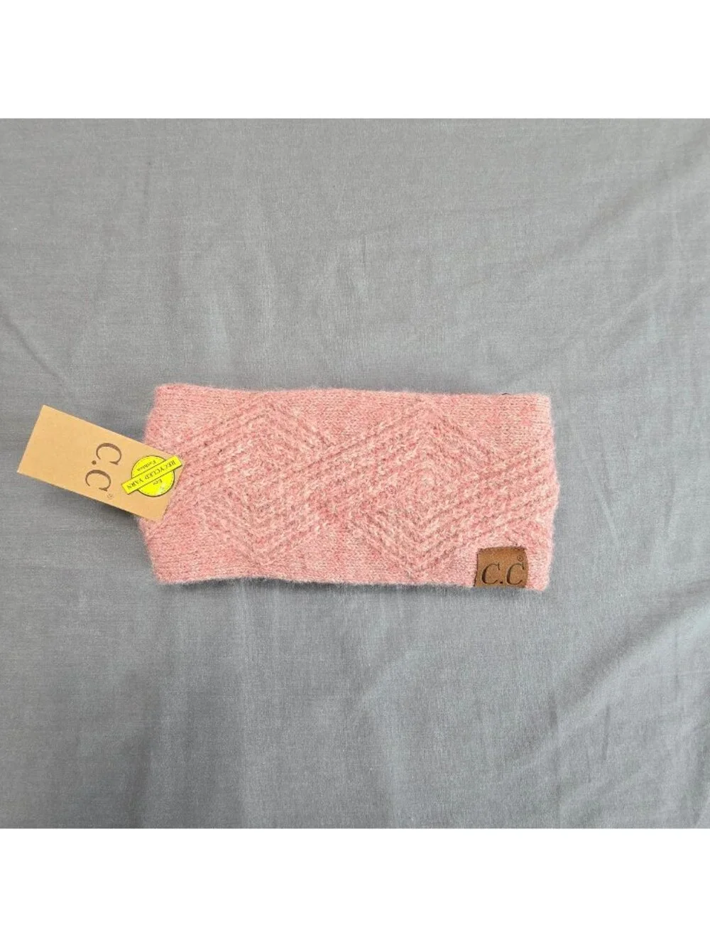 NEW CC Womens Headband Pink Recycled Polyester Chevron Pattern Winter